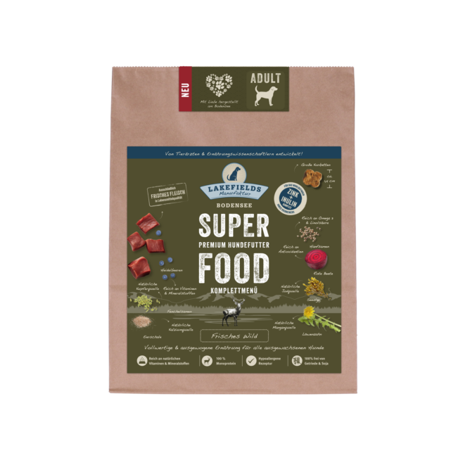 Lakefields SUPERFOOD Wild für ausgewachsene Hunde
