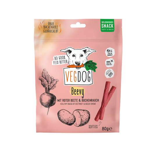 VEGDOG Jerkeys Karotten & Buchenrauch 80g